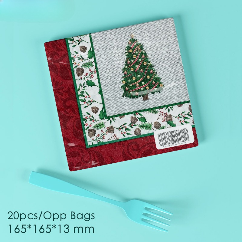 Commercial Printing Paper - 20pcs/Pac 33cm 2-Ply Christmas Tree Paper