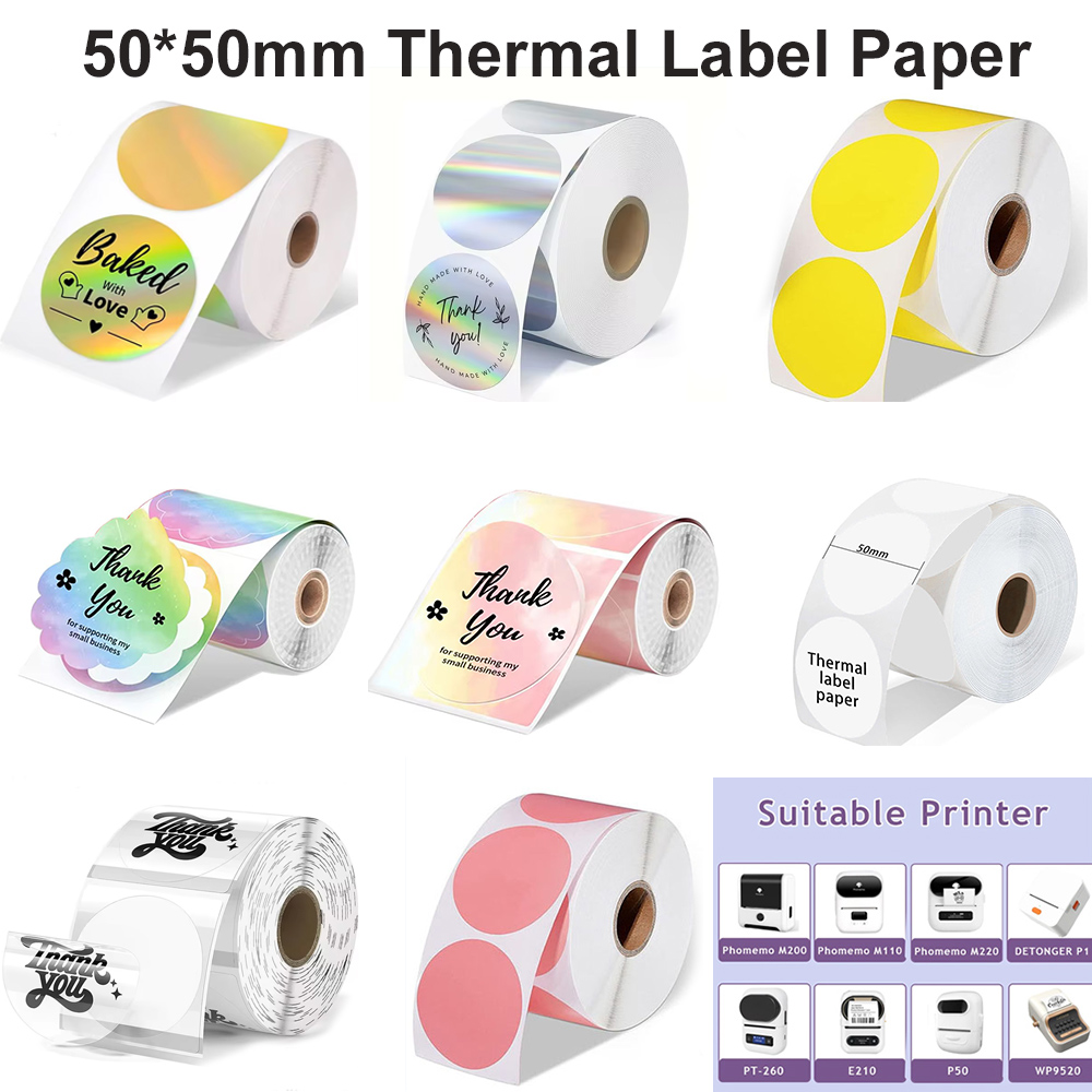 1Roll Round Circle Thermal Pap - Commercial Printing Paper ulasan dan harga
